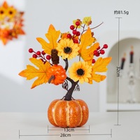 Décorations de fête pour la récolte d'automne, Halloween et Thanksgiving : Ornements écologiques et réalistes en forme de fruits rouges, citrouilles et feuilles d'érable