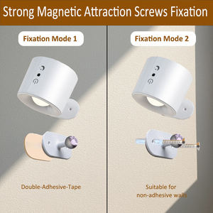Modern Simplicity Rechargeable Rotatable ABS PC Round LED <b>Wall</b> <b>Sconce</b> Lamp Night <b>Light</b> For Bedside - Product Image 5