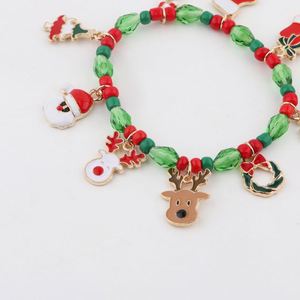 Nouveau Bracelet de Noël 2024, Bijou Perlé en Cristal, Bracelet en Métal avec Élément Père Noël, Cadeau Décoratif - Product Image 6