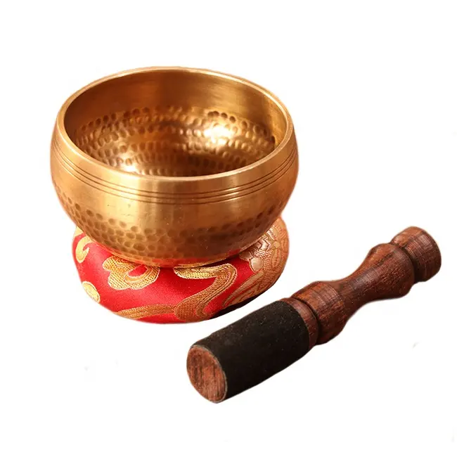 Hand Hammered Brass Singing Bowl Custom Printed Logo Art Engraving Nepal Made Meditation Yoga Wholesale Price Perfect Souvenir