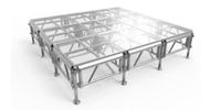 Scène en verre trempé de haute qualité, plateforme de scène portable en verre avec cadre en aluminium pour mariage, défilé de mode, exposition d'événements