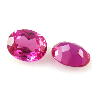 Rộng rãi 5A hấp dẫn lỏng đá quý lớp Nhẫn <span class=keywords><strong>Ruby</strong></span> đá hoa hồng màu hồng phòng thí nghiệm tạo ra màu hồng hình bầu dục <span class=keywords><strong>Ruby</strong></span> đá quý - Product Image 5