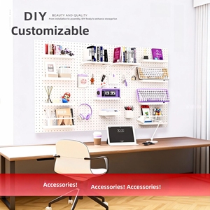 Organisateur mural de cuisine en <span class=keywords><strong>plastique</strong></span> DIY à fixation directe usine, étagère de rangement sans perçage avec accessoires ABS pour la vente en gros - Product Image 1