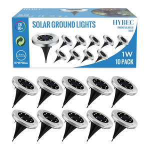 Lampes solaires de jardin HYBEC 1W, lot de 10, éclairage extérieur pour allées - Product Image 2