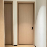 Porte en bois personnalisée en usine Porte de chambre intérieure en bois design Porte intérieure prémontée en bois moderne d'hôtel pour maisons
