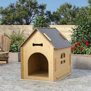 บ้านสุนัขและแมวแบบถอดได้พร้อมปุ่มปิดเฟอร์นิเจอร์ไม้หน้าต่างห้องโดยสารสำหรับสัตว์เลี้ยงกลางแจ้งและในร่ม - Product Image 1