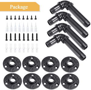 Giá Đỡ Ống Chịu Lực Nặng Hỗ Trợ L Decor Rustic Metal Steel Floating Wall Mounting Cast Iron Kệ Công Nghiệp Giá Đỡ Ống - Product Image 5