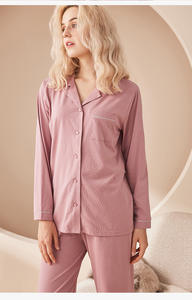 Tinta unita accogliente di qualità di lusso per <span class=keywords><strong>donna</strong></span> abbigliamento da casa realizzato in tinta unita modale con Design a due pezzi da <span class=keywords><strong>donna</strong></span> Set <span class=keywords><strong>pigiama</strong></span> da <span class=keywords><strong>donna</strong></span> - Product Image 2