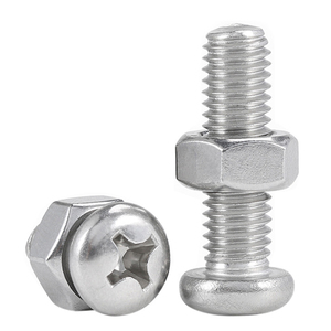 10 juegos/bolsa de tornillos y tuercas de cabeza cruzada de acero inoxidable 304, M1.6, M2, M2.5, M3, M3.5, conjunto de tornillos y tuercas de cabeza redonda - Product Image 1