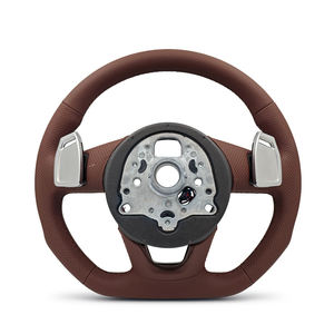 Volant en cuir de couleur <span class=keywords><strong>marron</strong></span> personnalisé pour Audi A3 A4 A5 A6 A7 B7 B8 B8.5 S3 S4 S5 S6 S8 B9 C7 RS3 RS5 RS6 Q5 Q7 TT - Product Image 2