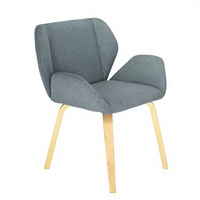 Chaise de salle à manger au design moderne, tissu gris, pieds en bois massif, meubles de cuisine, meubles de salle à manger, meubles de restaurant