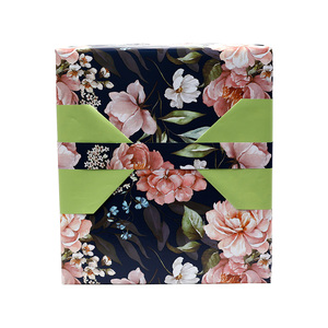 Rollo de papel de lujo de doble cara para cumpleaños al por mayor de fábrica, papel de regalo de 43cm X 3M para embalaje - Product Image 1