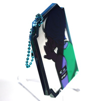 Porte-clés miroir de haute qualité Logo personnalisé Porte-clés miroir double face Personnage de dessin animé 3D Porte-clés Charmes Cadeaux promotionnels
