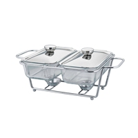 Hot Selling Multi-Style und Multi-Standard 1,5 l Glas Essen warmes Buffet Herd Luxus 3 Verbindungen Chafing Dish für Hochzeits feier