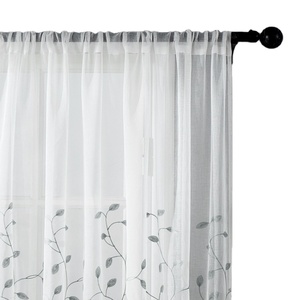 Voan Rèm Với Lá Giá Rẻ Giá In Nhà Máy Lá Mô Hình Rèm Cửa Sổ Rèm Thêu <span class=keywords><strong>Sheer</strong></span> Rèm Cửa - Product Image 2