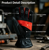 Gants de sauvetage d'urgence pour pompiers, résistants aux flammes, aux chocs thermiques et aux hautes températures, avec isolation thermique