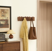 Porte-manteaux muraux modernes en bois avec 6 crochets, robustes, à fixer au mur pour suspendre les manteaux et les vêtements