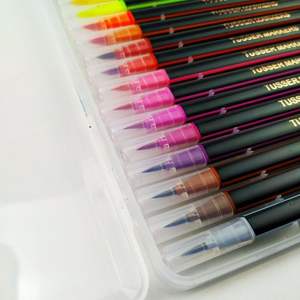 Ensemble de 24 marqueurs lavables à pointe pinceau japonais avec boîte en PP - Product Image 3