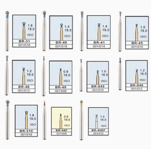 Fraises dentaires BR, pièces à main à grande vitesse, fraises à fissures, fraises rondes, fraises coniques inversées et têtes abrasives diamantées - Product Image 4