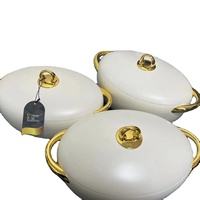 Ensemble de 3 casseroles isothermes ovales à double paroi pour garder les aliments au chaud, 2L, 2.5L, 3L, en acier inoxydable, pour la maison, Côte d'Ivoire