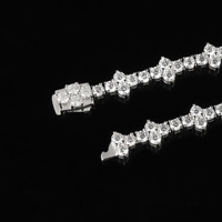 Bracelet pour femme en argent sterling S925 avec moissanite, style luxe léger, trèfle à quatre feuilles, mode européenne et américaine, vente transfrontalière