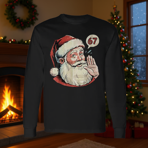 67 Maglietta a maniche lunghe con meme di Babbo Natale, design natalizio divertente - Product Image 3