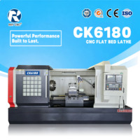 Torno CNC de Cama Plana de Alta Resistencia CK6180, Máquina de Torneado Horizontal con Giro Máximo de 800 mm, Alta Rigidez, Control GSK, Personalizable