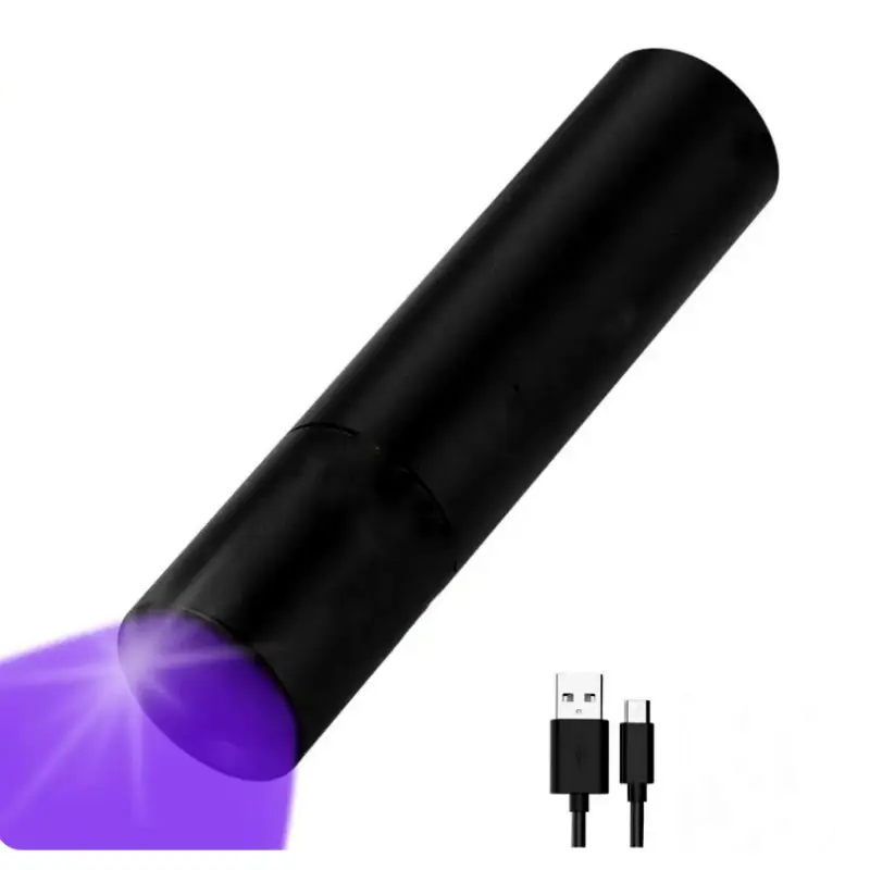 Kezhan mini bolso alumínio 365nm Blacklight ultravioleta USB bateria recarregável LED 3w lanterna UV