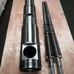 Plastic Machinery Automatic Extruder Profile Pipe Nitrided Conical Twin Screw Barrel With Accessories