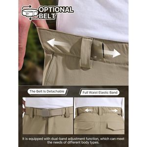Mens Outdoor Convertible Hiking Pants Lightweight Quick Dry <b>Zip</b> Off Fishing Pants With Belt - Product Image 6