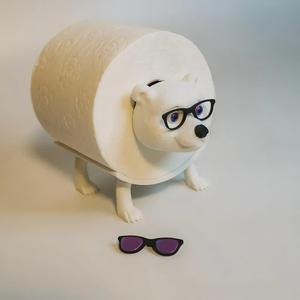 Porte-papier toilette créatif personnalisé imprimé en 3D avec un design d'ours polaire, décoration de salle de bain de style dessin animé, modèle fonctionnel et charmant, fabriqué en 204. - Product Image 4