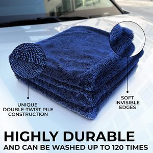 Chiffon de lavage de voiture en microfibre torsadée compressée durable, super doux, anti-rayures, séchage rapide, serviette de séchage automobile professionnelle - Product Image 2