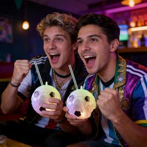 Hot Selling 500ml PET LED Disco <b>Glasses</b> Straw for Icy Wine Birthday Party & Graduation New Year Outdoor Soccer National Team - Product Image 3