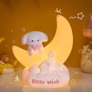 Sweet Puppy <b>Star</b> <b>Light</b> Moon Rabbit Shape <b>LED</b> Night <b>Light</b> USB Powered Cute Cartoon Bedroom Bedside Lamp Ornament Birthday Gift - Product Image 2