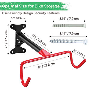 Jh-mech להעיף אביזרי אחסון למוסך או בית קומפקטי קיר עיצוב קל משקל הר אופניים - Product Image 5