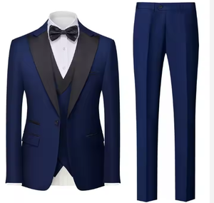 Completo Elegante da <span class=keywords><strong>Uomo</strong></span> in Lana di Alta Qualità, Vestito Formale <span class=keywords><strong>Slim</strong></span> <span class=keywords><strong>Fit</strong></span> <span class=keywords><strong>Blu</strong></span> Traspirante Antistatico con Zip per Adulti - Product Image 5
