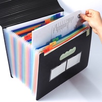 Foska Promotion : Classeur Accordéon A4 à 25 Pochettes, Organisateur de Documents Multi-Couleurs, Pochette Extensible Transparente