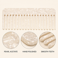 Peigne à dents larges en acétate de cellulose avec logo personnalisé Ume pour cheveux épais et bouclés, cadeau personnalisé, accessoires pour cheveux en gros