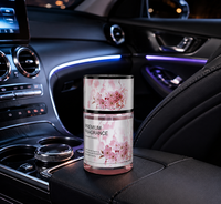 Diffuseur de parfum floral pour voiture en verre imprimé, fixation stable, décoration de console de voiture, parfum d'ambiance pour véhicule