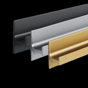 Aluminum G <b>Handle</b> Gold Silver <b>Pull</b> <b>Handles</b> for Kitchen Cabinets Wardrobe <b>Doors</b> Use - Product Image 3