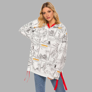 Sudaderas con capucha de manga larga para mujer, Top personalizado con letras estampadas de retales, jersey para mujer - Product Image 4