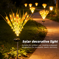 Lampe solaire LED en forme d'épi de blé, étanche, pour décoration extérieure de jardin, allée, pelouse, mariage