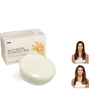 Shampooing en barre pour la croissance des cheveux, 1 pièce, de haute qualité, à l'eau de riz noir, savon pour les cheveux Vegan