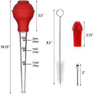 Jeringa para Aderezar Pollo, Jeringas para Aderezar Carne para Cocinar, Jeringa de Plástico para Aderezar Pollo con Aguja Inyectora de Marinada y Cepillo de Limpieza - Product Image 6