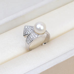 Bague en argent S925 avec perle, taille de doigt réglable 10-12 avec 205 accessoires - Product Image 4