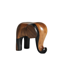 Tabouret bas de luxe design moderne avec sculpture créative d'éléphant Petit tabouret à langer en bois massif pour la maison