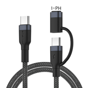 Cable de Carga Rápida PD 3.6A 2 en 1 Portátil, Premium, Duradero, de Nailon Trenzado, USB <span class=keywords><strong>C</strong></span> a Tipo <span class=keywords><strong>C</strong></span> para iPhone, Samsung, XM - Product Image 4