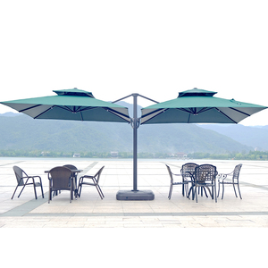 Muebles de aluminio, gran voladizo derecho, parasol de jardín inclinable para exteriores, sombrilla de repuesto para <span class=keywords><strong>Patio</strong></span> con Panel Solar Led - Product Image 5
