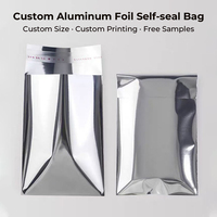 Sac d'expédition métallique argenté en stock, pochette opaque pour jouets, badges, vêtements, emballage, sac d'expédition en aluminium, sac auto-adhésif