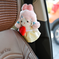 Poupée en peluche personnalisée mignonne rose avec robe jaune en forme de cœur, jouet en coton doux OEM ODM pour enfants et amoureux